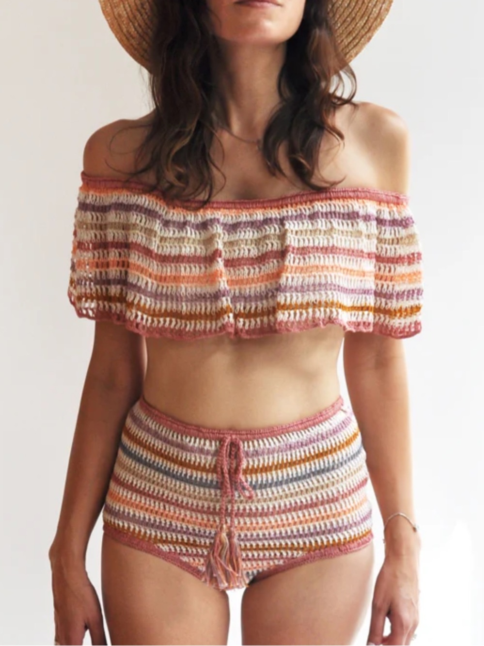 Anna Kosturova Carley Crochet Off Shoulder Top